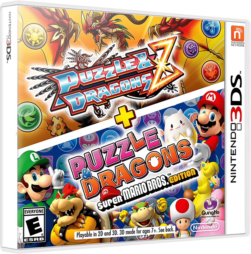 Puzzle & Dragons Z + Puzzle & Dragons: Super Mario Bros. Edition box art for Nintendo 3DS